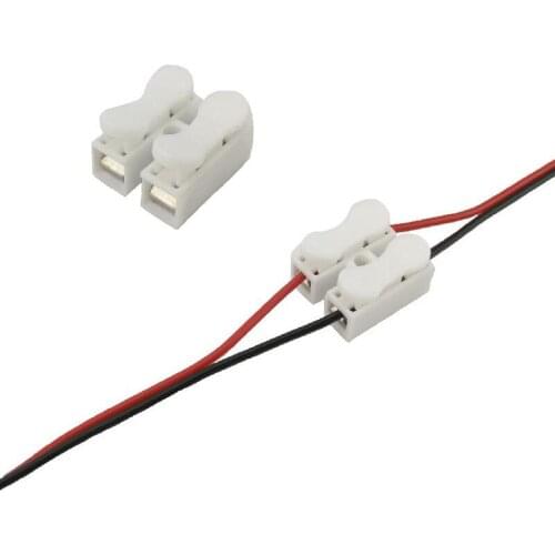 2P Wire Spring Connectors Quick Connecting for LED Strip Tape Bande Electrical Cable Clamp Terminal Block Connector 2 Way Wire