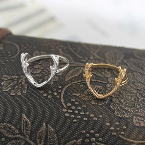 Anello in oro stile antler semplice e anello in argento bella e delicata mostra amante regalo anniversario fidanzata