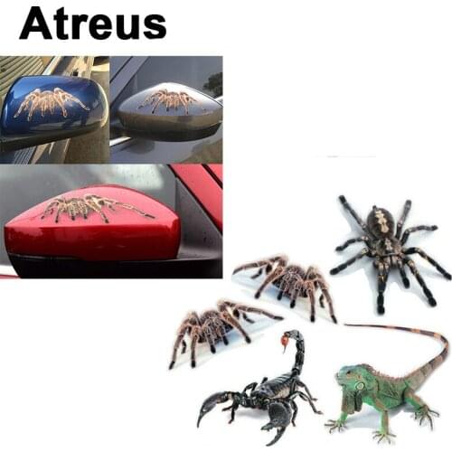 Atreus Car Styling 3D Cool Spider Stickers Covers For Nissan qashqai Citroen c4 c5 c3 Chevrolet cruze aveo Peugeot 307 207 308