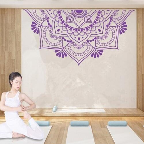 Bohemian Wall Decal Half Mandala Headboard Decals Bedroom Yoga Studio Meditation Room Home Decor Window Art Vinyl Stickers E705