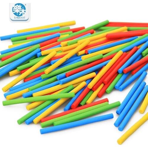 Wooden Count Count Stick Five Colors Random Toy Blocks a Pack of About 100 Root Montesorri interests gifts for Children
