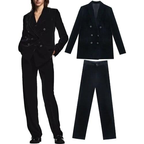 DiYiG WOMAN Women's Velvet Trouser Suits