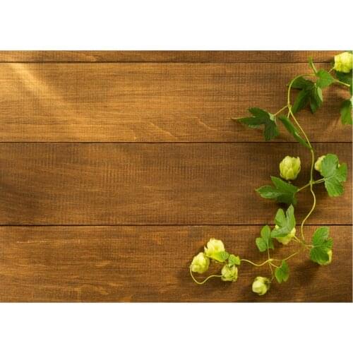 Planks Backdrop Yellow Roses and Natural Color Wooden Board Photography Background Holiday Celebration Photo Booth Studio Decor