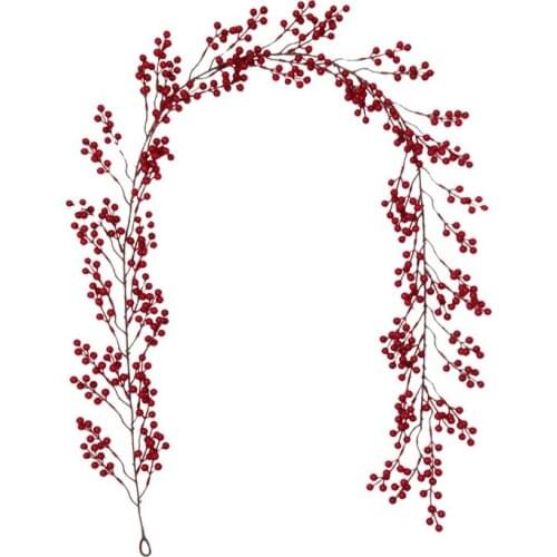 Hot YO-6.39FT Red Berry Christmas Garland,Flexible Artificial Berry Garland for Fireplace Decoration for Winter Christmas Decor