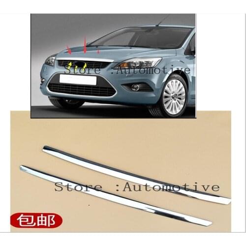 For Ford Focus 2009-2013 ABS Chrome Front Grills Decorative Cover Frame Trim Grilles Decoration Strip Moldings