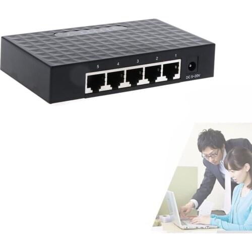 5 Port Base Gigabit Switch HUB Fast LAN Ethernet Desktop Network Switches Adapter EU Plug MAR29