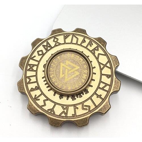 Round compass Viking pirate compass pure copper hand spinner EDC Autism and ADHD Rotation Time Long Anti Stress Toys Kid Gift