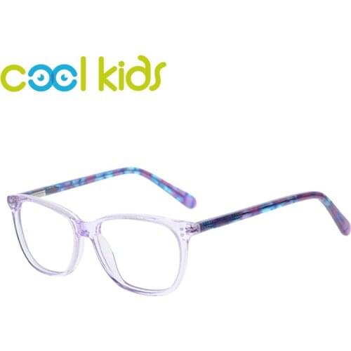 COOL Kids Eyeglass Crystal Frames Floral pattern Children Eyeglasses Optical Frame Girl Glasses Acetate Children Spectacle Frame