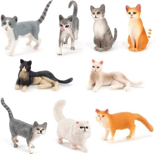 Miniature Farm Realistic Cat Doll Toy Educational Animal Model Cat Doll Toy Set Decoration and Party Gifts