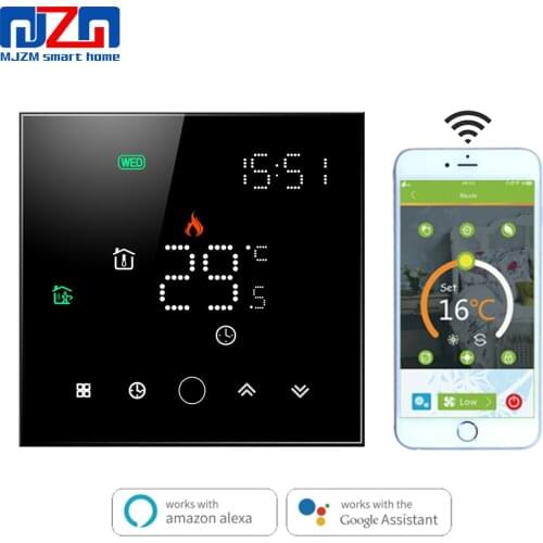 MJZM Electric/Gas Boiler/Water Floor Heating Thermostat Work with Google Home Alexa Smart WiFi Temperature Controller