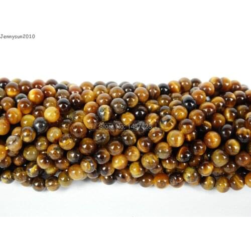 Natural Tigers Eye Gems Stones 2mm Smooth Round Spacer Loose Beads 15'' Strand for Jewelry Making Crafts 5 Strands/Pack