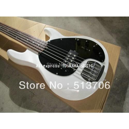 Newest 5 Strings White Electric Bass Best Selling OEM Guitars High Quality Cheap