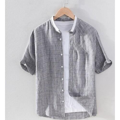New design comfortable summer plaid shirts men fashion casual brand shirt for men tops mens clothes camisa chemise