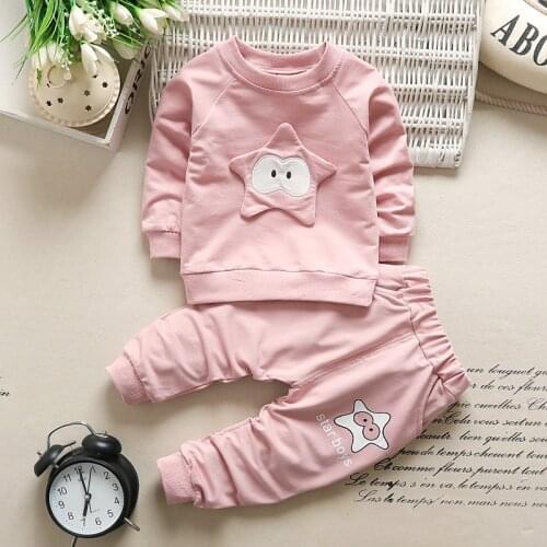 Baby Girl Clothes Stars O-neck T-shirts + Pants Infant Clothing Toddler Tracksuit Outfits Kids Bebes Jogging Suits Foy Boys 24M