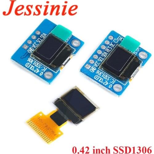 0.42 Inch White OLED Display Screen LCD Module IIC/SPI Interface SSD1306 72*40 0.42