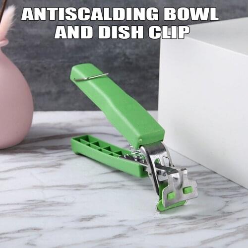 Pan Gripper Clip Kitchen Hot Bowl Holder Dish Clamp Pot Plastic Handle Stainless Steel Head Hot Dish Plate Bowl Clip