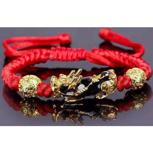 Couple Pixiu Braided Bracelet Red Black Feng Shui Bracelet Bringing Good Luck and Wealth Female Male Jewelry Bracelet