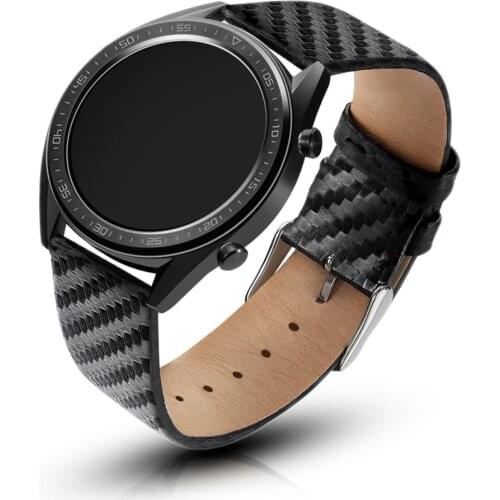 For Samsung Galaxy Watch 3 45mm/46mm/Gear S3 Leather Strap 22MM Carbon Fiber Bracelet Wristbelt for Huawei GT 2 1 46mm Watchband