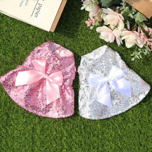 Dog Cat Sequin Skirt Pet Clothing Spring And Summer New Princess Dress Classics Romantic Pet Party Wedding Dresses Supplies