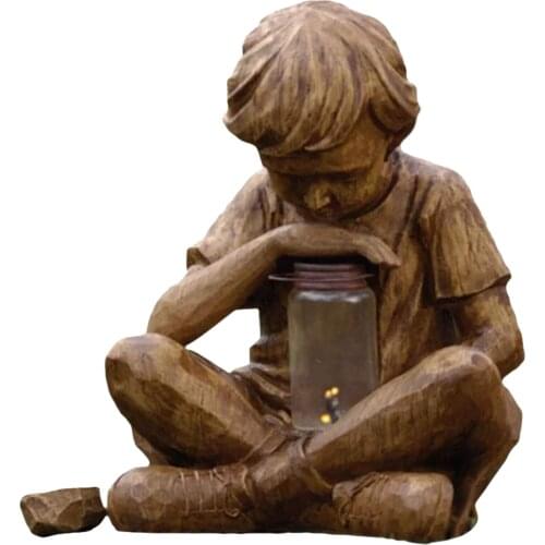 Garden Figurines Prodigy Statue Meditating Garden Decoration Resin Craft Art For Garden Bedroom Living Room Decoration