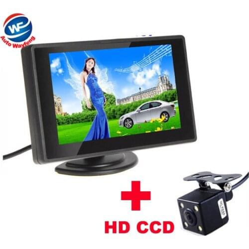 Waterproof 420TVL 2.8mm 170 Lens Angle CCD Car Rearview Parking Camera With 4.3 Inch TFT LCD Monitor For Reversing Backup Cam