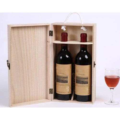 High-Quality Manufacturers Pine Wood Red Wine Carrier Gift Packing Box
