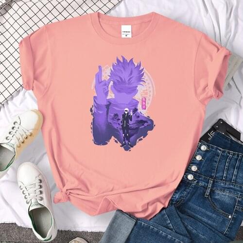 Strongest Jujutsu Cartoon printing T Shirt Women Summer Casual Tshirt Fashion O-Neck Short Sleeve Street big Size Tshirt Womens
