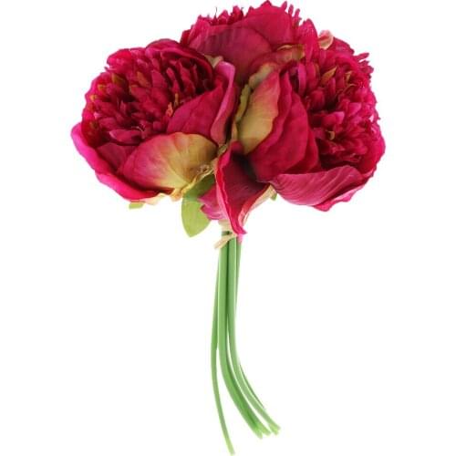 1Bunch Artificial Peony Silk Flowers Floral Wedding Bouquet Bridal Hydrangea Decors