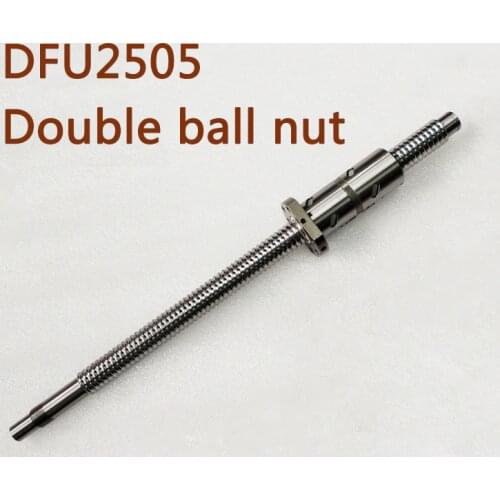 1pcs RM/DFU2505-L1500mm ball screw with double ballnuts end machined for Bk17 and BF17