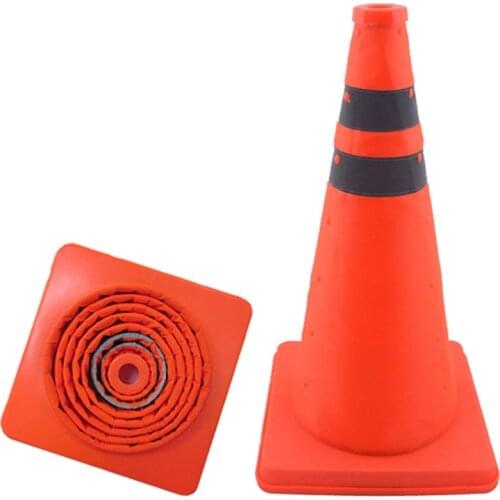 2 Packs of 15.5-Inch Foldable Traffic Cones, Multi-Purpose -Up Reflective Safety Cones