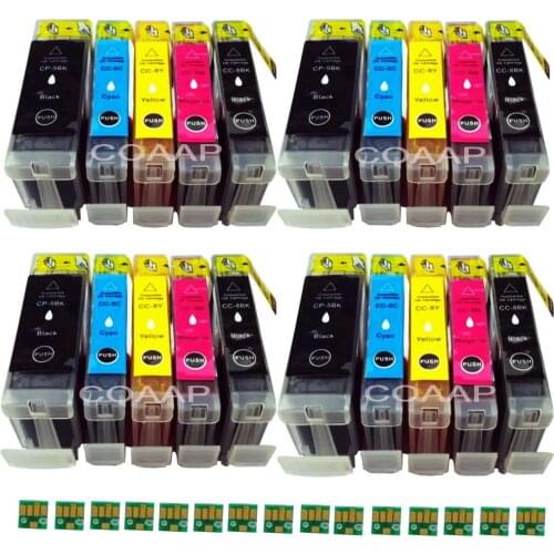 20x Compatible canon 5 8 pgi5 cli8 ink cartridge for Pixma MP500 MP510 MP520 MP530 MP610 MP810 MP830 IP5300