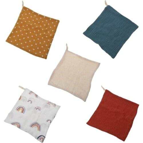 5 Pcs Baby Towels Muslin Cloth Hand Face Wipes Saliva Bib Handkerchief Washcloth 69HE