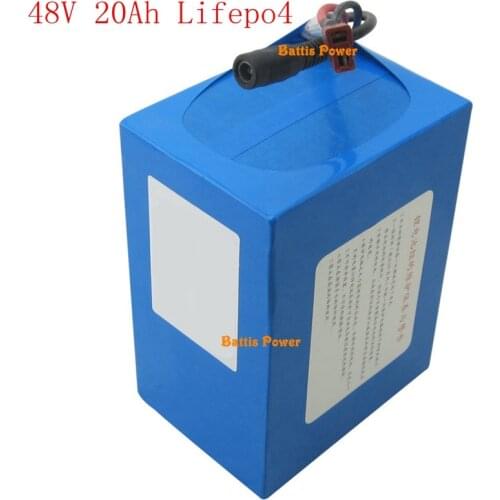 48V 20Ah lifepo4 battery pack with BMS for 1500W motor electric bike scooters power wheelchair bicycle lights+3A charger