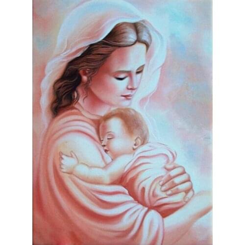 Wholesale Diy Diamond Painting virgin hug Jesus Home Decoration Rhinestone Wall Stickers diamond embroidery Needlework #BR24