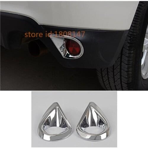 Car Rear Tail Fog Light Lamp Detector Frame Stick ABS Chrome Cover Trim 2pcs For Mitsubishi ASX 2013 2014 2015