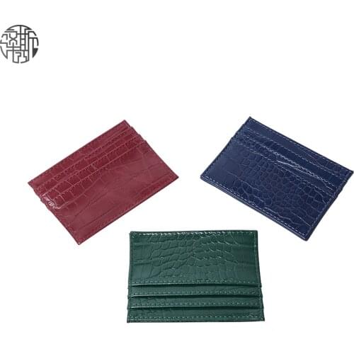 Zenos Unisex Animal Pattern Slim Credit Card Holder Snake Skin Emboss Name Card Cover For Women Men Luxury Card Holder