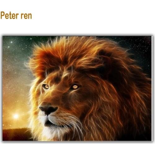 Diy diamond embroidery Animal series diamond painting Lion 5d square diamond mosaic icons full embroidery picture of rhinestone