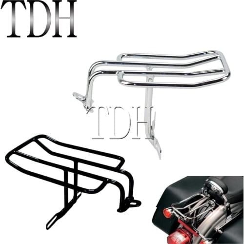 For Harley Sportster XL 883 1200 SuperLow Motorcycle Black/Chrome Rear Fender Luggage Rack Licence Holder Rear Solo Seat