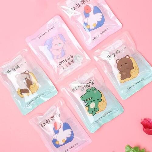 1 Pcs Mini Winter Reusable Gel Hand Warmer Transparent Cute Word Print Instant Heating Pack Warmer Hot Water Bags Color Random