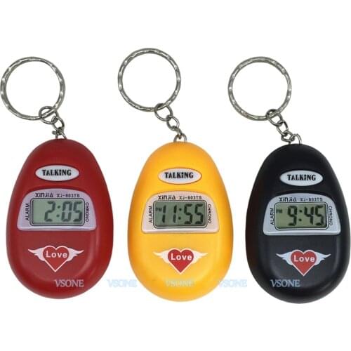 Spanish Language Talking Key Chain Clock Big Voice with Alarm for The Old Man or Blind People