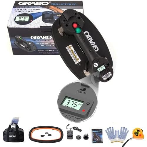 Grabo Pro Electric Heavy Vacuum Suction Cup for Wood Drywall Granite Glass Tile Heavy Lifting Tool with Automatic OFF Switch Di