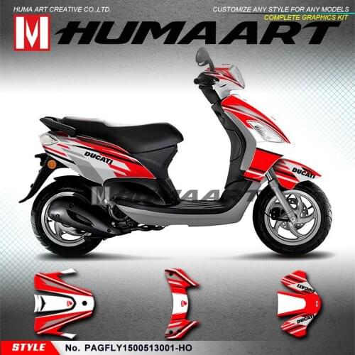 HUMAART Motorbike Graphics Personalised Stickers Scooter Decals for Piaggio FLY 150 2005 2006 2007 2008 2009 2010 2011 2012 2013