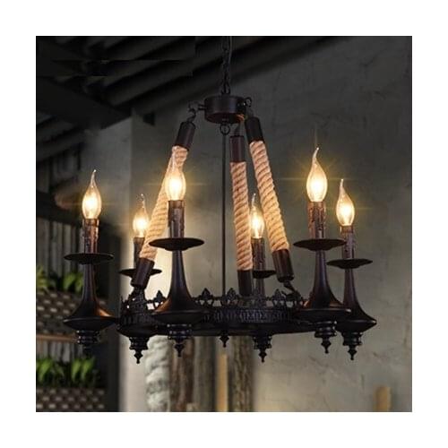 IWHD American Vintage Industrial Lighting Pendsnt Lamps For Living Room Iron Style Loft Retro Lamp LED Hanging Lights Fixture