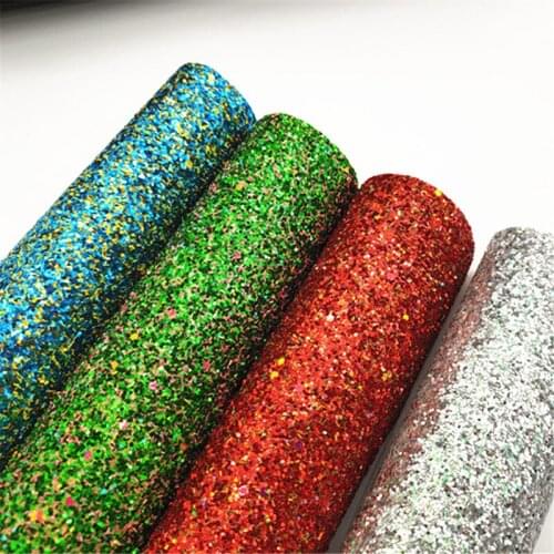 A4 sheet solid color Shiny Chunky Glitter sheet Fabric Leather For Earring Bows 2518