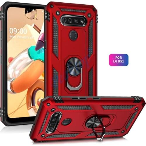 Magnet Case Cover for LG K51 Case LG Q51 Armor Rugged Military Shockproof Car Holder Phone Case