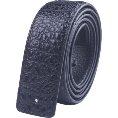 2PCS Crocodile Pattern Mens Leather Belt 3.5cm Without Buckle