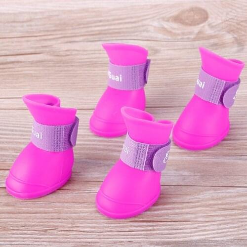 New Dog Shoes Pet Dog Waterproof Shoes Anti Slip Rain Boots Shoes Portable Pet Outdoor Shoes #245489