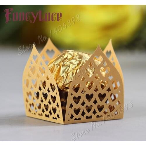 2017 New diy Items Love Heart Chocolate Holder Wedding Decoration Paper Candy Wrappers Create a Romantic Party Atmosphere, 25pcs