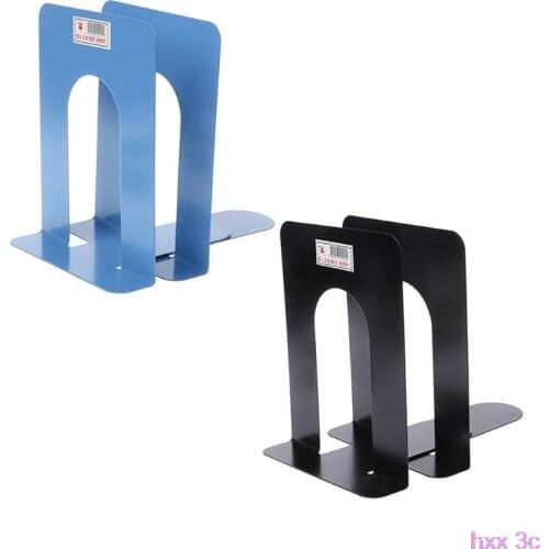 New Simple Style Metal Bookends Iron Support Holder Nonskid Desk Stands For Books