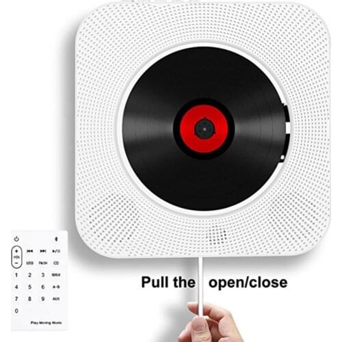 Portable Bluetooth CD Player Wall Mountable Home Audio Boombox With Remote Control HiFi Speakers FM Radio USB MP3 Music Player